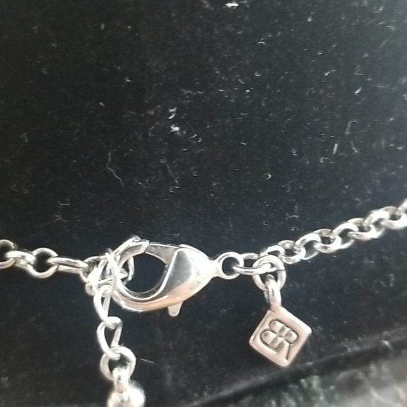 BANANA REPUBLIC Silver Link Amber Stone Necklace - Picture 4 of 4